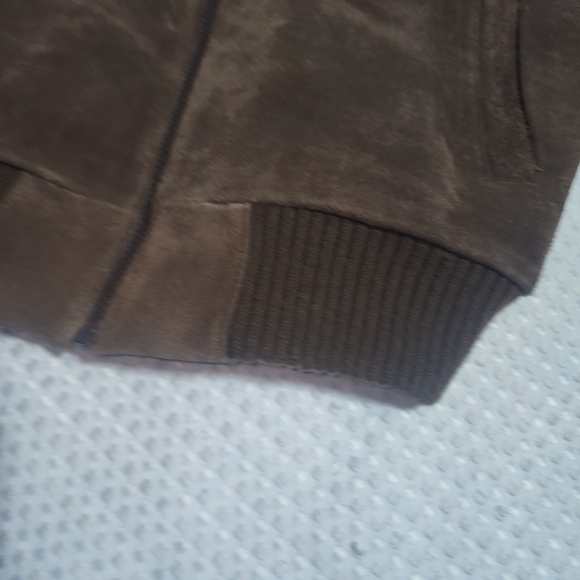 MERVYNS EUC MENS SZ XL MENS COLLECTION COW SPLIT LEATHER SWEATER BOMBER JACKET - Picture 2 of 7